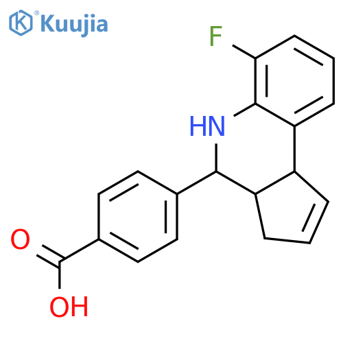 4-(6-Fluoro-3a,4,5,9b-tetrahydro-3H-cyclopenta[c]quinolin-4-yl)-benzoic acid structure