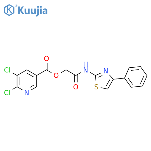 [(4-Phenyl-1,3-thiazol-2-yl)carbamoyl]methyl 5,6-dichloropyridine-3-carboxylate structure