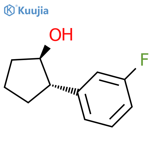 rac-(1R,2S)-2-(3-fluorophenyl)cyclopentan-1-ol structure