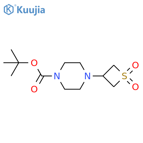 Tert-butyl 4-(1,1-dioxidothietan-3-yl)piperazine-1-carboxylate structure