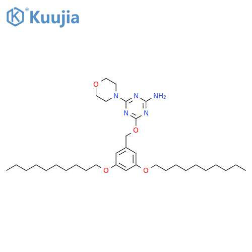 1,3,5-Triazin-2-amine, 4-[[3,5-bis(decyloxy)phenyl]methoxy]-6-(4-morpholinyl)- structure