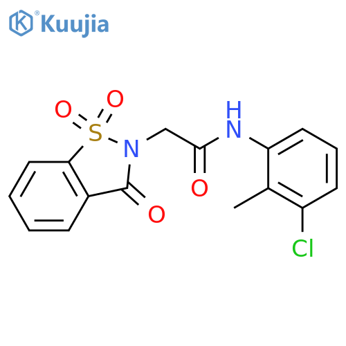 N-(3-chloro-2-methylphenyl)-2-(1,1,3-trioxo-2,3-dihydro-1lambda6,2-benzothiazol-2-yl)acetamide structure