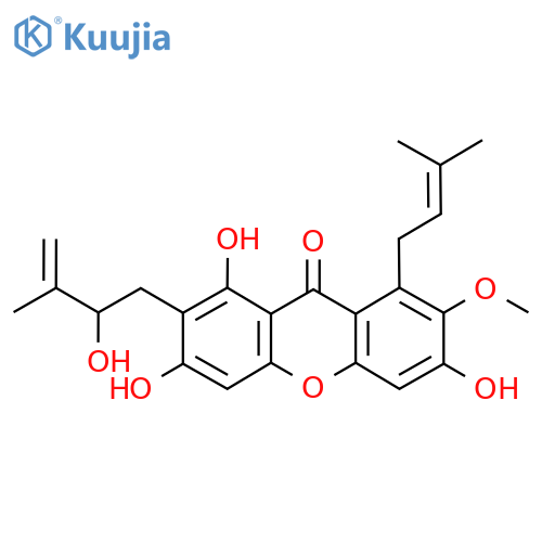 1,3,6-Trihydroxy-2-(2-hydroxy-3-methyl-3-buten-1-yl)-7-methoxy-8-(3-methyl-2-buten-1-yl)-9H-xanthen-9-one structure