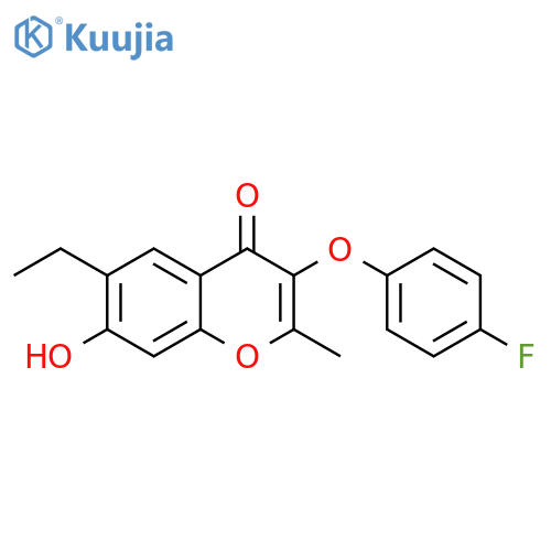 6-Ethyl-3-(4-fluoro-phenoxy)-7-hydroxy-2-methyl-chromen-4-one structure