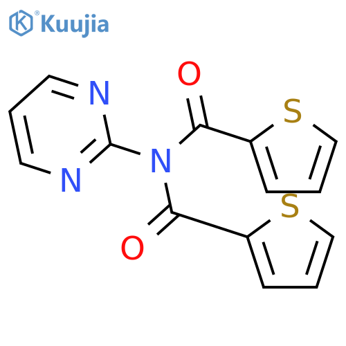 N-(pyrimidin-2-yl)-N-(thiophen-2-ylcarbonyl)thiophene-2-carboxamide structure