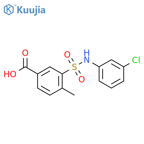 3-(3-chlorophenyl)sulfamoyl-4-methylbenzoic acid structure