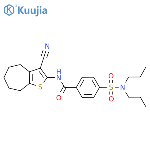 N-{3-cyano-4H,5H,6H,7H,8H-cycloheptabthiophen-2-yl}-4-(dipropylsulfamoyl)benzamide structure