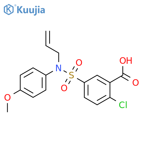 2-chloro-5-(4-methoxyphenyl)(prop-2-en-1-yl)sulfamoylbenzoic acid structure