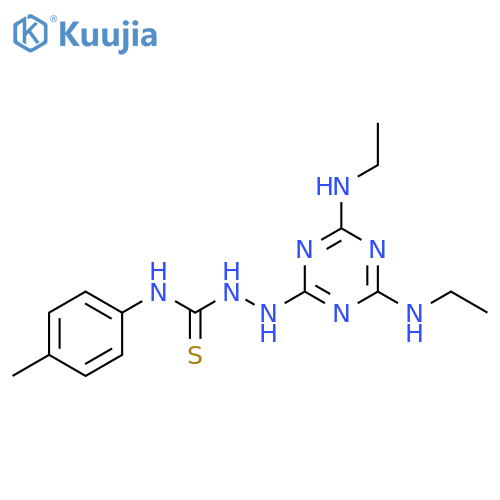 3-{4,6-bis(ethylamino)-1,3,5-triazin-2-ylamino}-1-(4-methylphenyl)thiourea structure