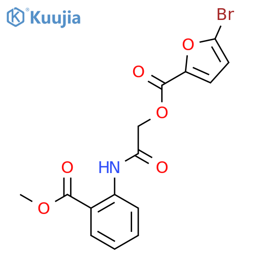 {[2-(methoxycarbonyl)phenyl]carbamoyl}methyl 5-bromofuran-2-carboxylate structure
