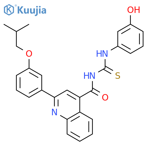 <br>1-(3-Hydroxy-phenyl)-3-[2-(3-isobutoxy-phenyl)-quinoline-4-carbonyl]-thiour ea structure