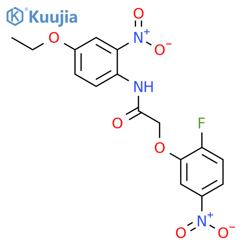 N-(4-ethoxy-2-nitrophenyl)-2-(2-fluoro-5-nitrophenoxy)acetamide structure