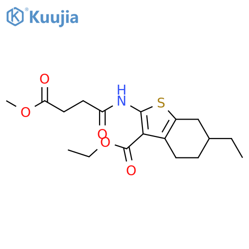 <br>ethyl 6-ethyl-2-[(4-methoxy-4-oxobutanoyl)amino]-4,5,6,7-tetrahydro-1-benzo thiophene-3-carboxylate structure