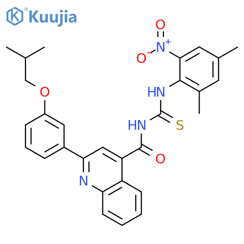 <br>1-(2,4-Dimethyl-6-nitro-phenyl)-3-[2-(3-isobutoxy-phenyl)-quinoline-4-carbo nyl]-thiourea structure