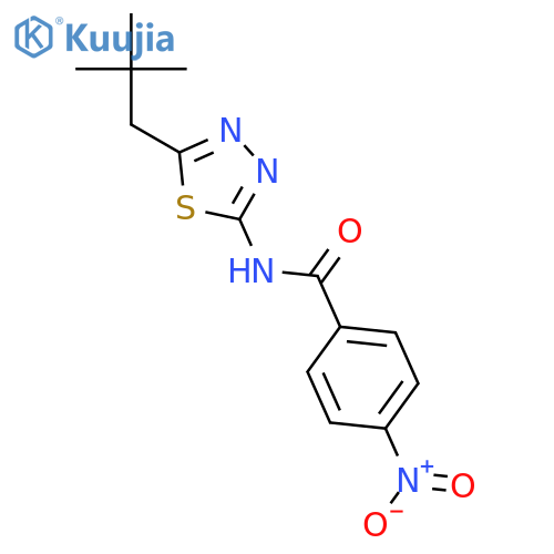 4-nitro-N-(5-neopentyl-1,3,4-thiadiazol-2-yl)benzamide structure