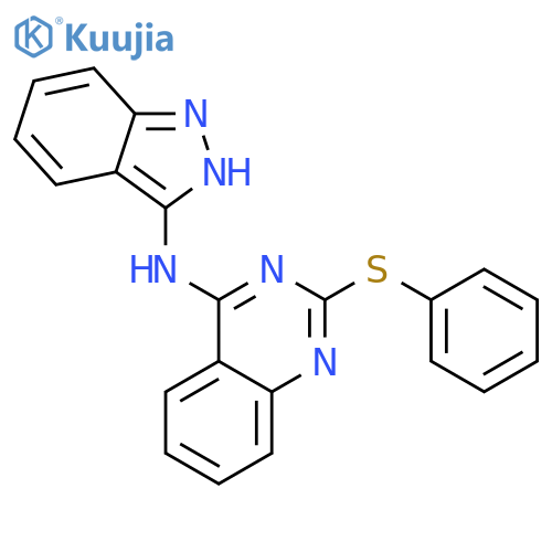 4-QUINAZOLINAMINE, N-1H-INDAZOL-3-YL-2-(PHENYLTHIO)- structure