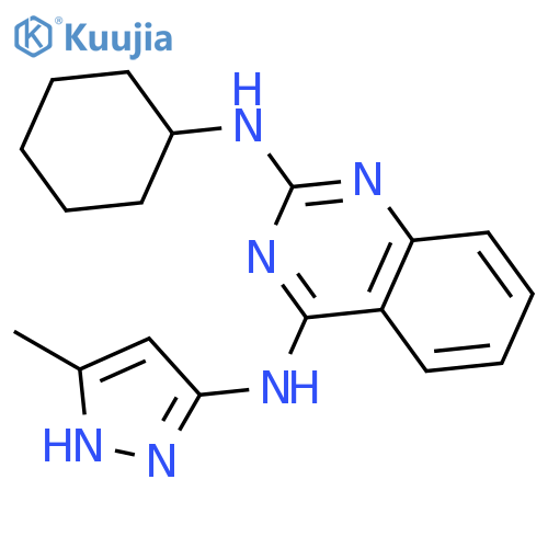 2,4-Quinazolinediamine, N2-cyclohexyl-N4-(5-methyl-1H-pyrazol-3-yl)- structure