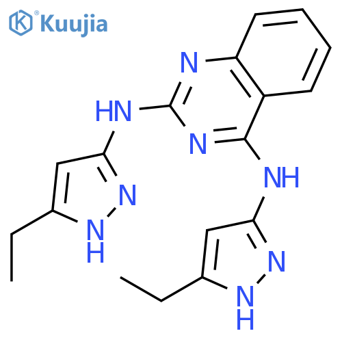2,4-QUINAZOLINEDIAMINE, N,N'-BIS(5-ETHYL-1H-PYRAZOL-3-YL)- structure