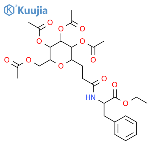 L-Phenylalanine, N-(5,6,7,9-tetra-O-acetyl-4,8-anhydro-2,3-dideoxy-D-glycero-D-ido-nononoyl)-, ethyl ester (9CI) structure