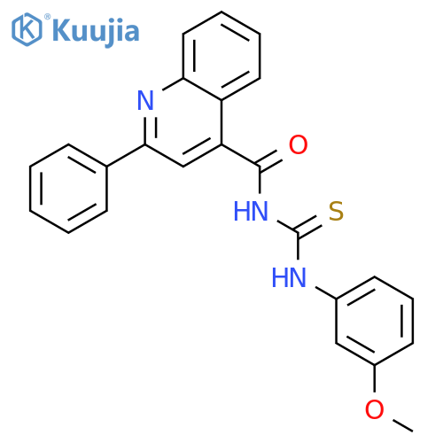 N-(3-methoxyphenyl)-N'-[(2-phenyl-4-quinolinyl)carbonyl]thiourea structure
