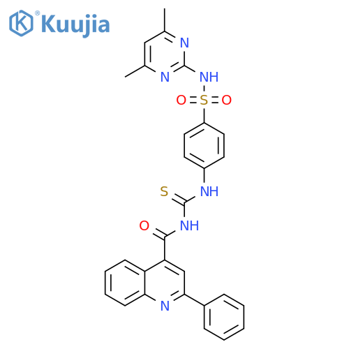 <br>N-(4,6-Dimethyl-pyrimidin-2-yl)-4-[3-(2-phenyl-quinoline-4-carbonyl)-thiour eido]-benzenesulfonamide structure