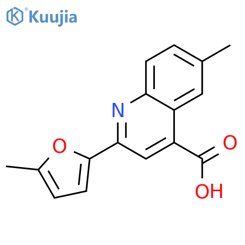 6-Methyl-2-(5-methyl-2-furyl)quinoline-4-carboxylic acid structure