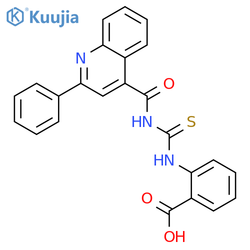 2-({[(2-phenylquinolin-4-yl)carbonyl]carbamothioyl}amino)benzoic acid structure