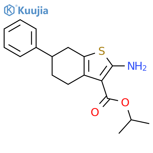 Isopropyl 2-amino-6-phenyl-4,5,6,7-tetrahydro-1-benzothiophene-3-carboxylate structure