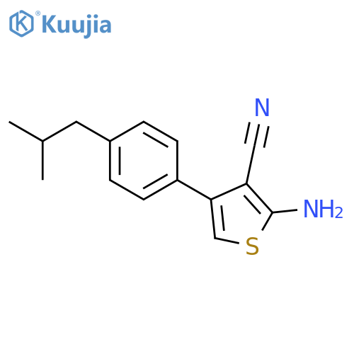 2-Amino-4-(4-isobutylphenyl)thiophene-3-carbonitrile structure