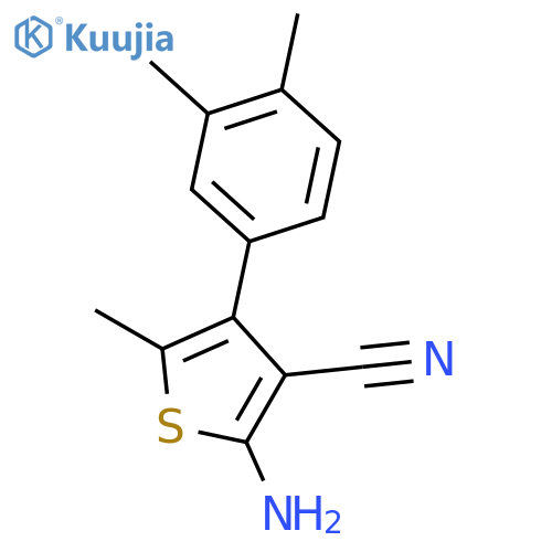 2-Amino-4-(3,4-dimethylphenyl)-5-methylthiophene-3-carbonitrile structure
