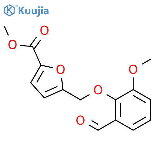 methyl 5-(2-formyl-6-methoxyphenoxy)methylfuran-2-carboxylate structure