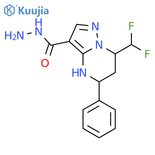 7-(difluoromethyl)-5-phenyl-4H,5H,6H,7H-pyrazolo1,5-apyrimidine-3-carbohydrazide structure
