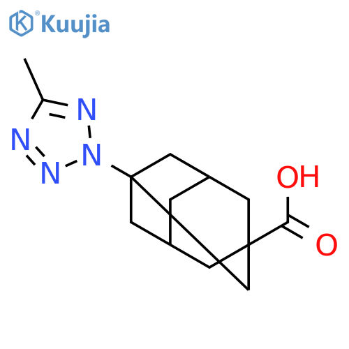 3-(5-methyl-2H-1,2,3,4-tetrazol-2-yl)adamantane-1-carboxylic acid structure