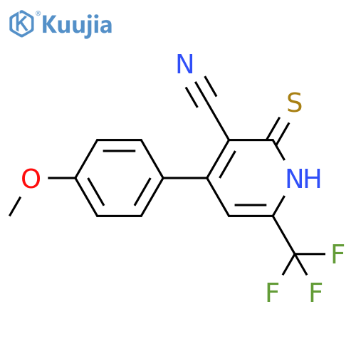 2-Mercapto-4-(4-methoxyphenyl)-6-(trifluoromethyl)nicotinonitrile structure