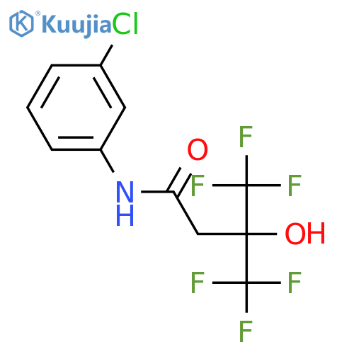 N-(3-chlorophenyl)-4,4,4-trifluoro-3-hydroxy-3-(trifluoromethyl)butanamide structure