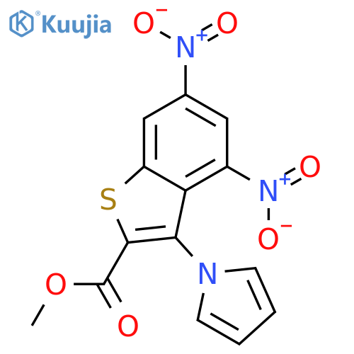 methyl 4,6-dinitro-3-(1H-pyrrol-1-yl)-1-benzothiophene-2-carboxylate structure