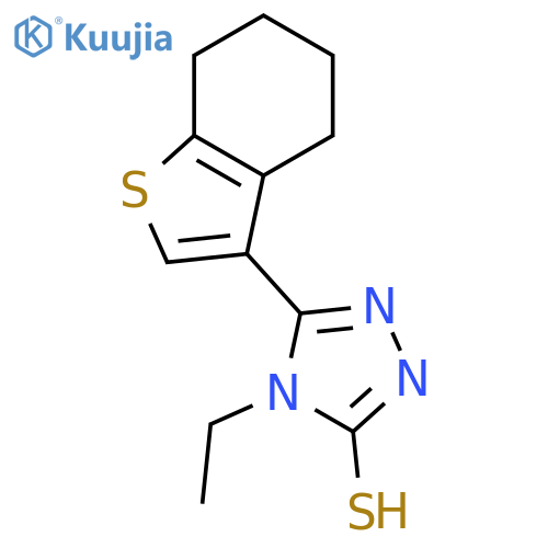 4-Ethyl-5-(4,5,6,7-tetrahydro-1-benzothien-3-yl)-4H-1,2,4-triazole-3-thiol structure