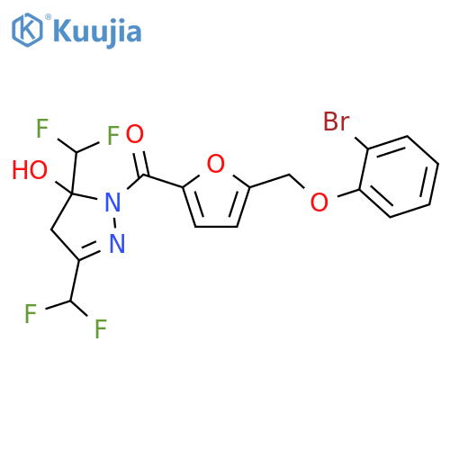 <br>1-{5-[(2-bromophenoxy)methyl]-2-furoyl}-3,5-bis(difluoromethyl)-4,5-dihydro -1H-pyrazol-5-ol structure