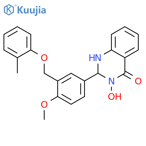 <br>3-Hydroxy-2-(4-methoxy-3-o-tolyloxymethyl-phenyl)-2,3-dihydro-1H-quinazolin -4-one structure