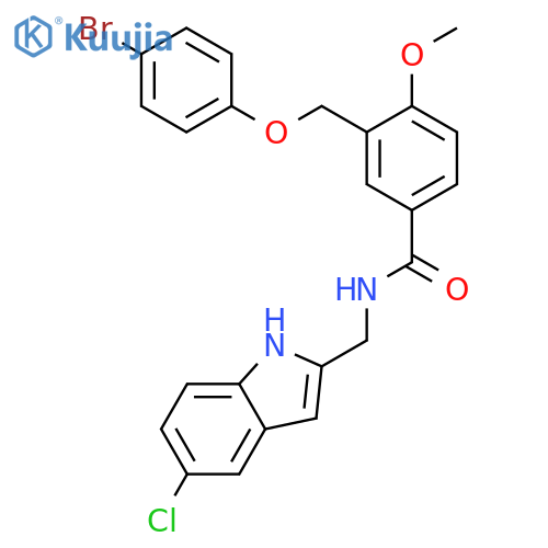 <br>3-(4-Bromo-phenoxymethyl)-N-(5-chloro-1H-indol-2-ylmethyl)-4-methoxy-benzam ide structure