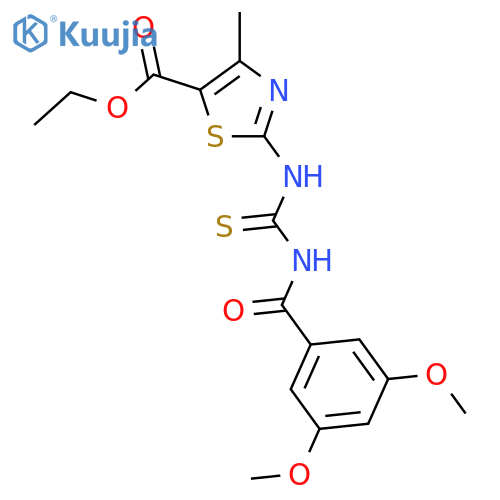 <br>2-[3-(3,5-Dimethoxy-benzoyl)-thioureido]-4-methyl-thiazole-5-carboxylic aci d ethyl ester structure