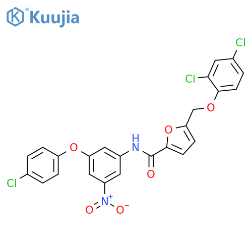 <br>5-(2,4-Dichloro-phenoxymethyl)-furan-2-carboxylic acid [3-(4-chloro-phenoxy )-5-nitro-phenyl]-amide structure