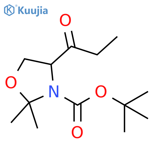 2,2-Dimethyl-4-propionyl-oxazolidine-3-carboxylic acid tert-butyl ester structure