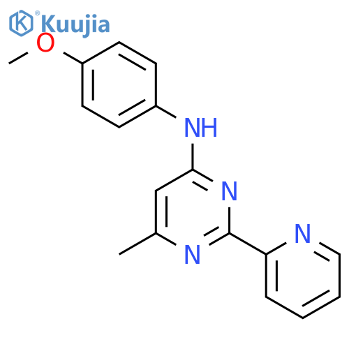 4-Pyrimidinamine, N-(4-methoxyphenyl)-6-methyl-2-(2-pyridinyl)- structure