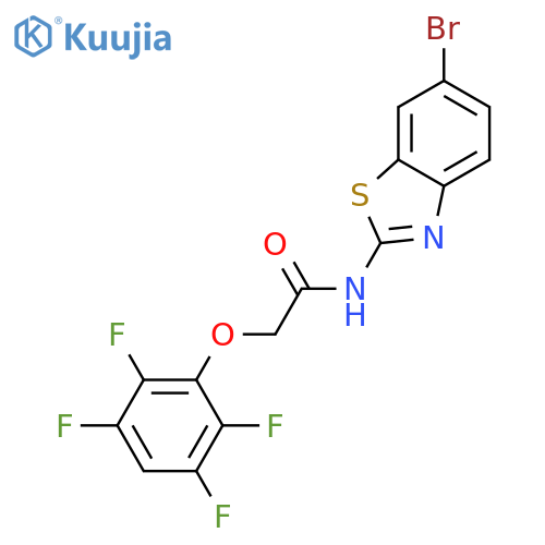 N-(6-bromo-1,3-benzothiazol-2-yl)-2-(2,3,5,6-tetrafluorophenoxy)acetamide structure