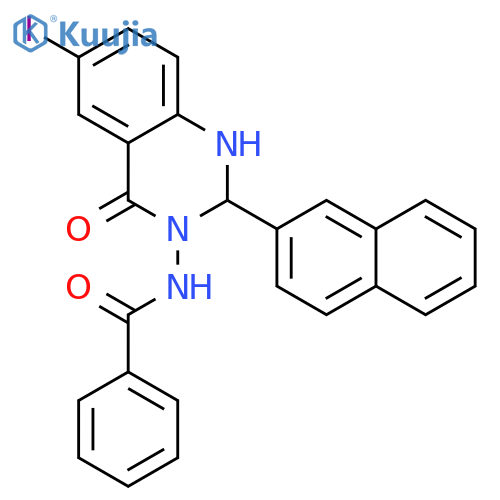 N-[6-iodo-2-(2-naphthyl)-4-oxo-1,4-dihydroquinazolin-3(2H)-yl]benzamide structure