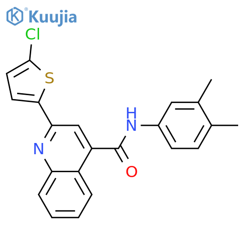 2-(5-chloro-2-thienyl)-N-(3,4-dimethylphenyl)-4-quinolinecarboxamide structure