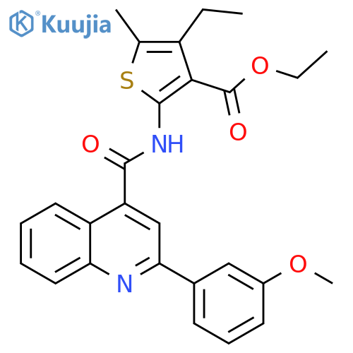 <br>ethyl 4-ethyl-2-({[2-(3-methoxyphenyl)-4-quinolinyl]carbonyl}amino)-5-methy l-3-thiophenecarboxylate structure
