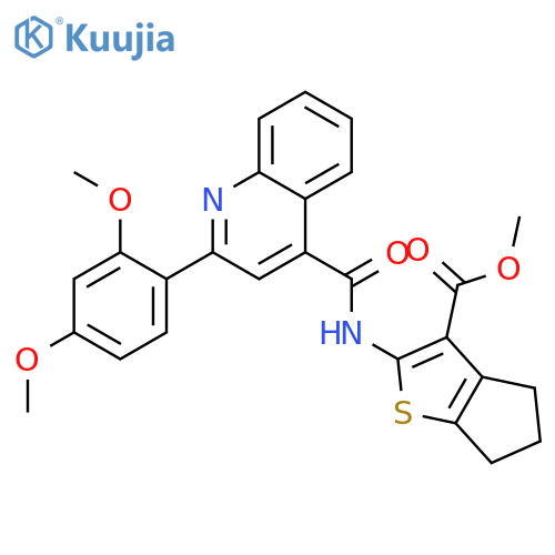 <br>methyl 2-[2-(2,4-dimethoxyphenyl)quinoline-4-amido]-4H,5H,6H-cyclopenta[b]t hiophene-3-carboxylate structure