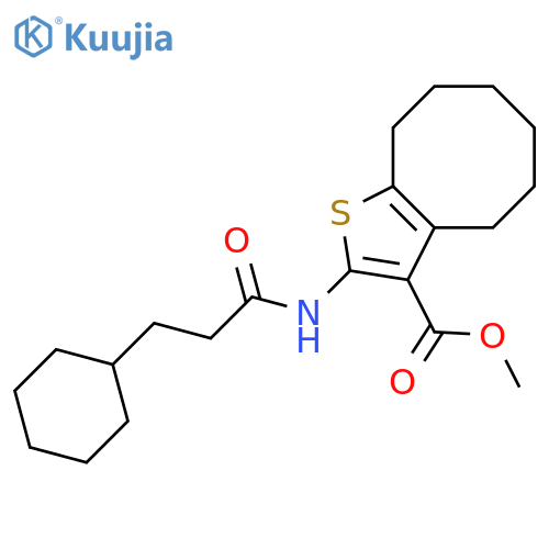 <br>methyl 2-[(3-cyclohexylpropanoyl)amino]-4,5,6,7,8,9-hexahydrocycloocta[b]th iophene-3-carboxylate structure